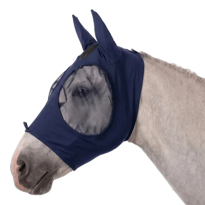 TuffRider BugOut Stretch Lycra Fly Mask Navy / Pony