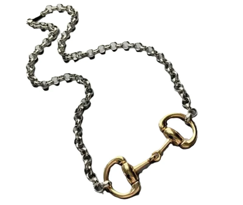 Awst Int'l Two-tone Chunky Snaffle Bit Necklace One Size