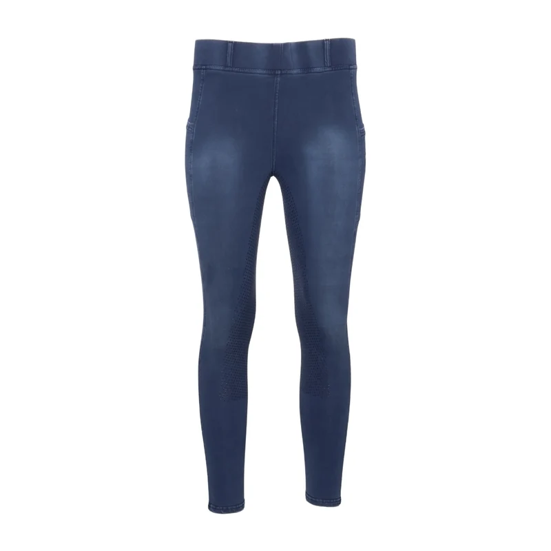 Equine Couture Ladies Silicon FS Tights with Phone Pocket Navy / Small