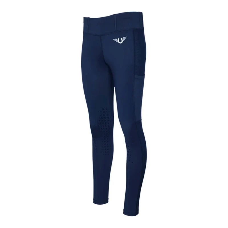 TuffRider Ladies Sport Tights With Phone Pockets & Belt Loops Navy / Large