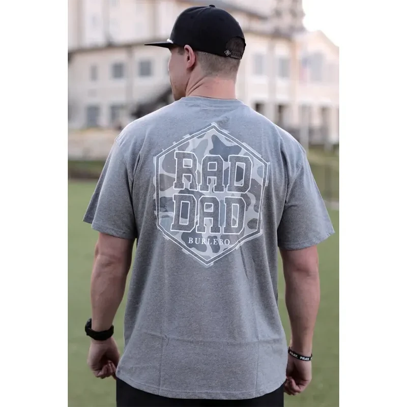 Burlebo Men's Rad Dad Short Sleeve T-Shirt HEATHER DARK GREY / SM