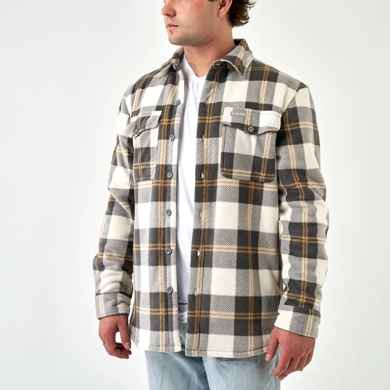 Burlebo Men's Shacket COYOTE PLAID / MED