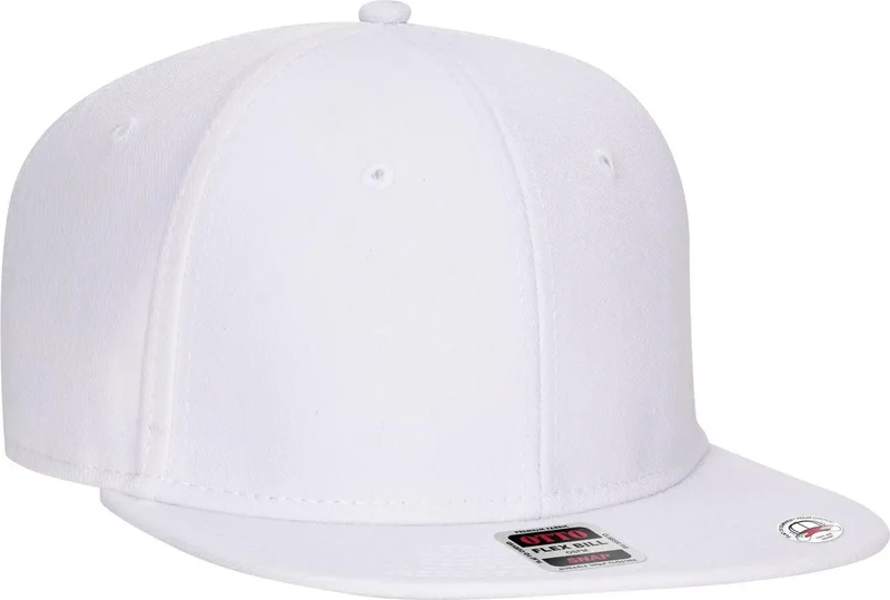 OTTO 125-978 "OTTO Snap" 6 Panel Pro Style Snapback Cap - White White / 6 1/2" - 7 5/8"