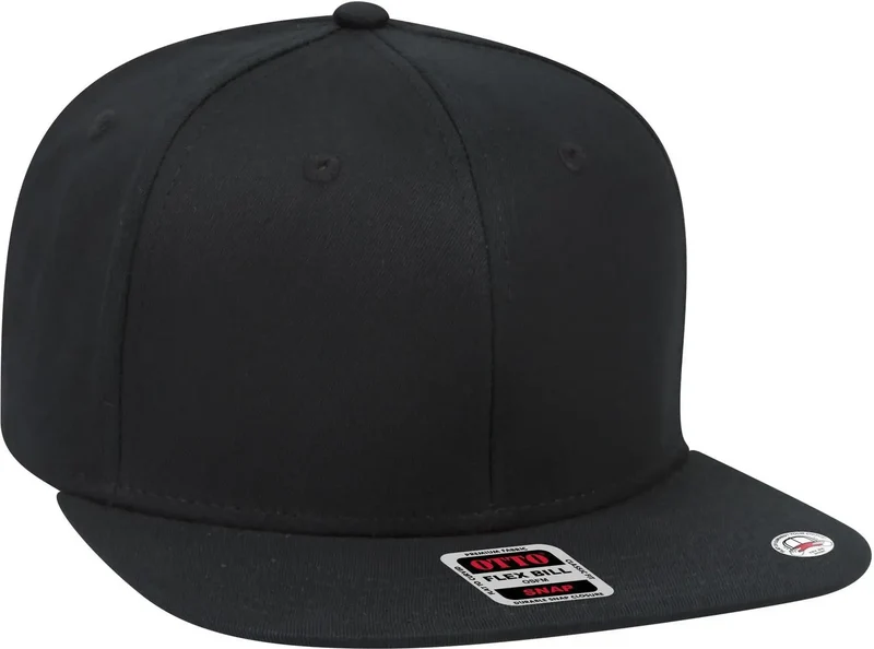 OTTO 148-1197 "OTTO Snap" 6 Panel Pro Style Snapback Cap - Black Black / 6 1/2" - 7 5/8"