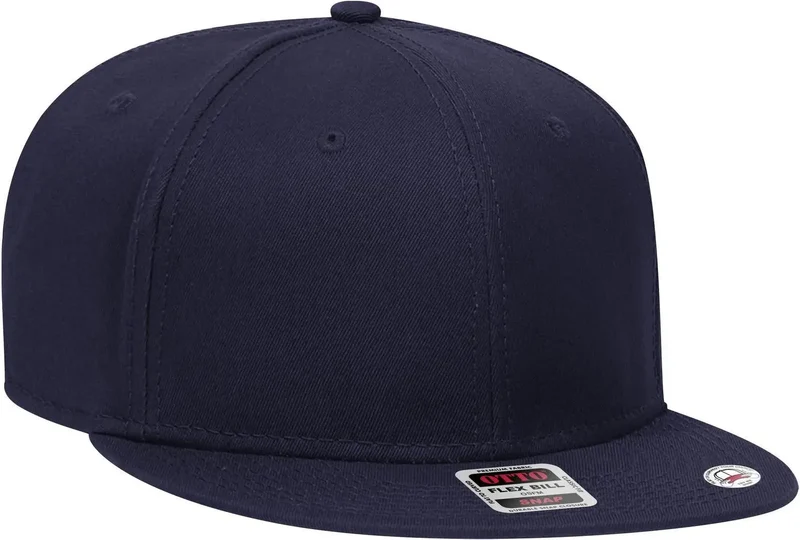OTTO 125-1038 “Snap” 6 Panel Pro Style Snapback Cap - Navy Blue-Navy Black / 6 1/2" - 7 5/8"