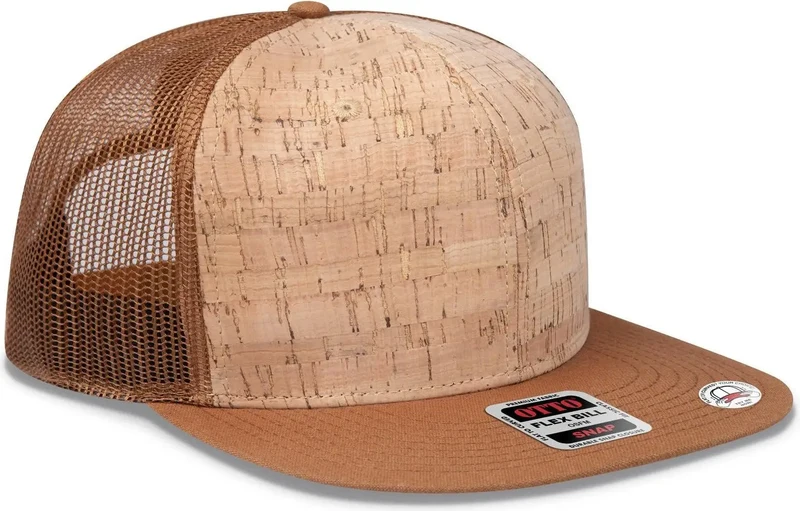OTTO 141-1070 "OTTO Snap" 6 Panel Pro Style Mesh Back Trucker Snapback Cap - Cy Brn/Crk/Cy Brn Brown-Light Brown / 6 1/2" - 7 5/8"