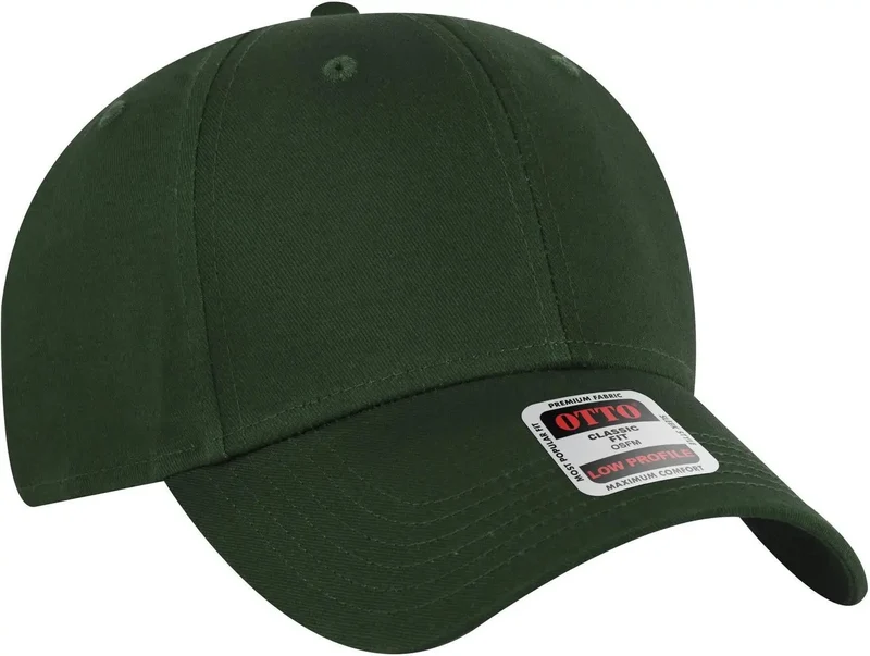 OTTO 19-536 6 Panel Low Profile Baseball Cap - Dk. Green Green-Dark / 6 1/2" - 7 5/8"