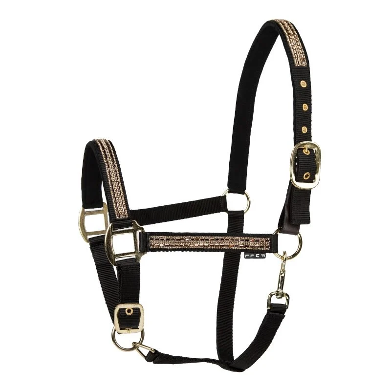 Lettia Bling Breakaway Halter Black/Gold / Horse