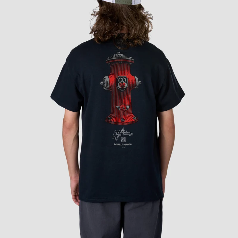 Powell Peralta Andy Anderson Hydrant 2 T-Shirt Black X-Large / Black