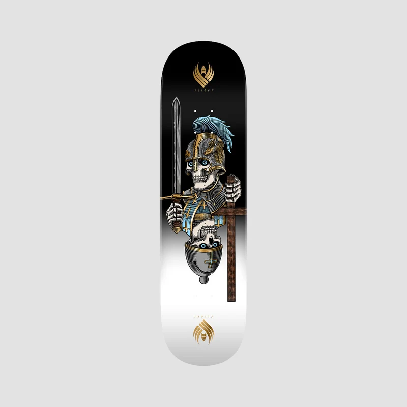 Powell Peralta Dan Corrigan Chess Skulls 315 Flight Skateboard Deck Gold Foil - 8.42" 8.42 Inches / Gold Foil