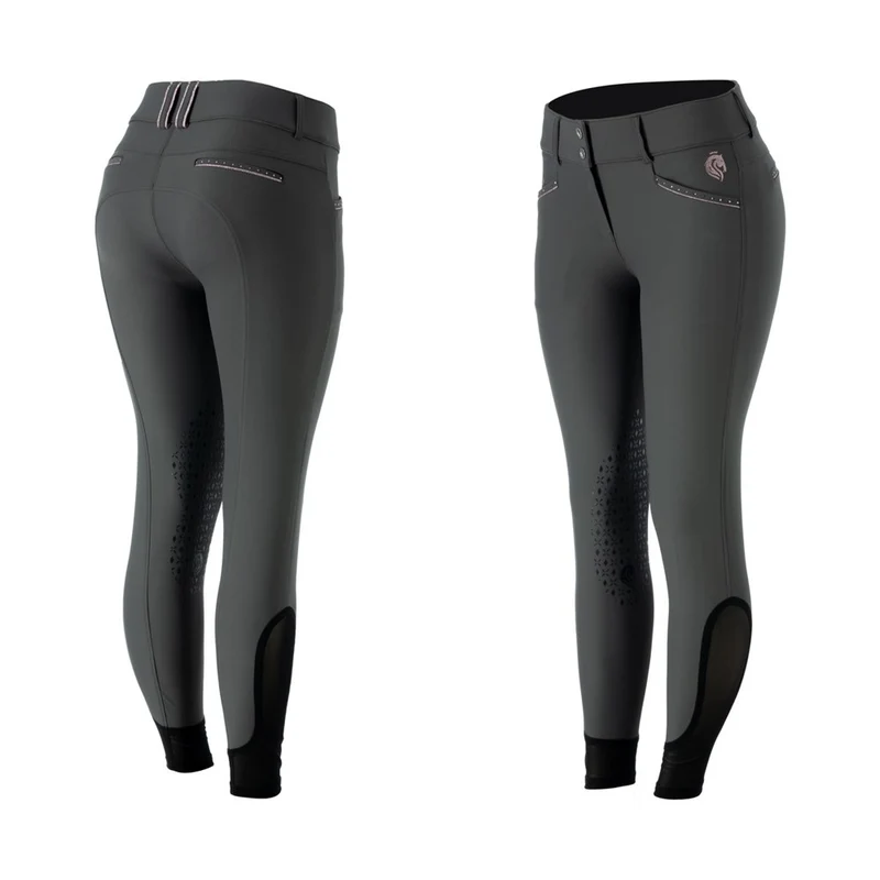 Equinavia Victoria Ladies Silicone Knee Patch Breeches Carbon Grey/Orchid Mist / 30