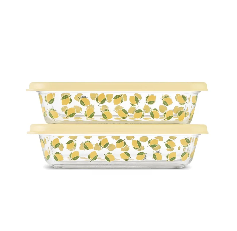 Everyday 4.5c Glass Food Storage Containers - Lemon Yellow Open Box