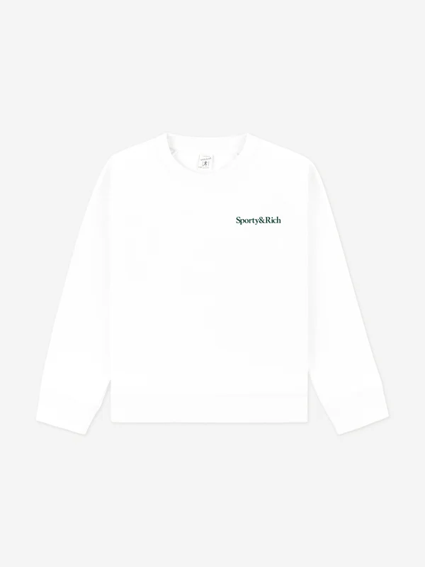 Sporty & Rich Kids Drink More Water Sweatshirt in White White / 6 - 8 Yrs