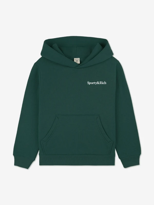 Sporty & Rich Kids Drink More Water Hoodie in Green Green / 6 - 8 Yrs