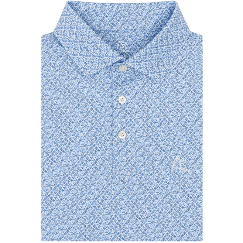 Rhoback Men's "The Biscuit" Polo WHT/BLU / LARG