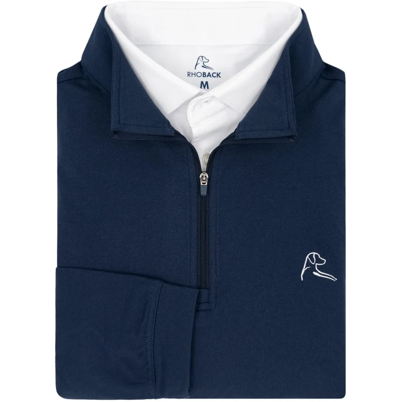Rhoback Men's Solid Performance Q-Zip FLEET NAVY / LARG