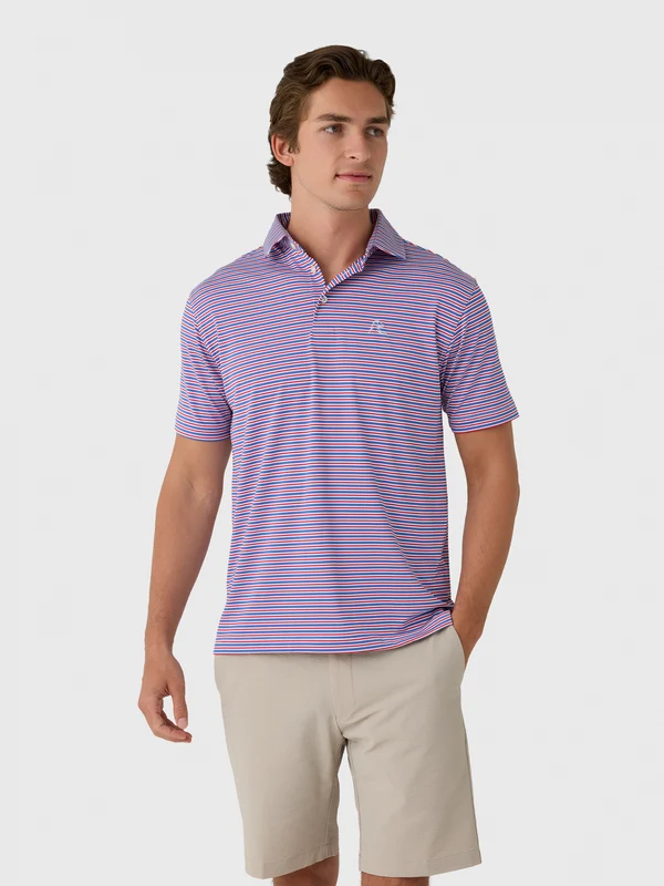 Rhoback Men's The Steward Stripe Performance Polo XXL / WHITE/SHORT STOP BLUE/CLASSIC RED/USA