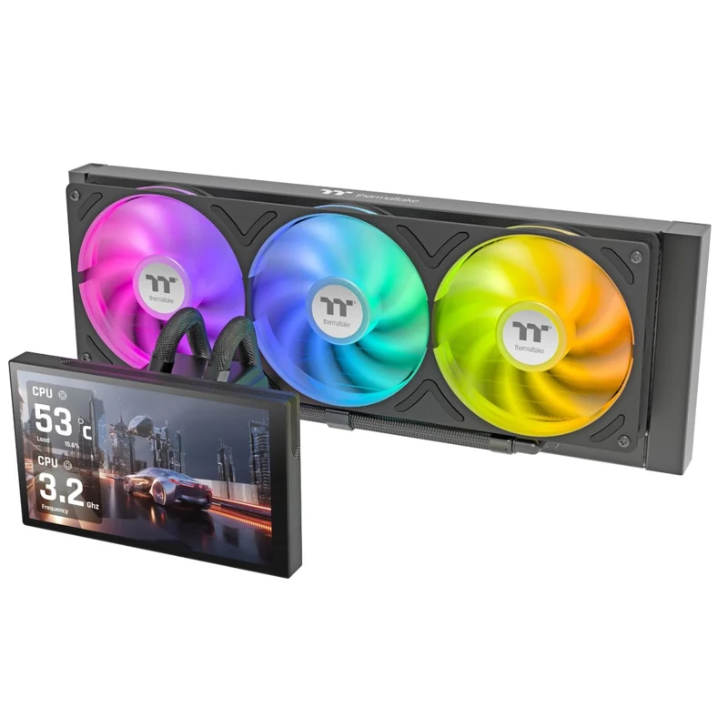 Thermaltake ST360 Ultra ARGB Sync 360mm 7" IPS LCD Liquid CPU Cooler - Black Centre Com