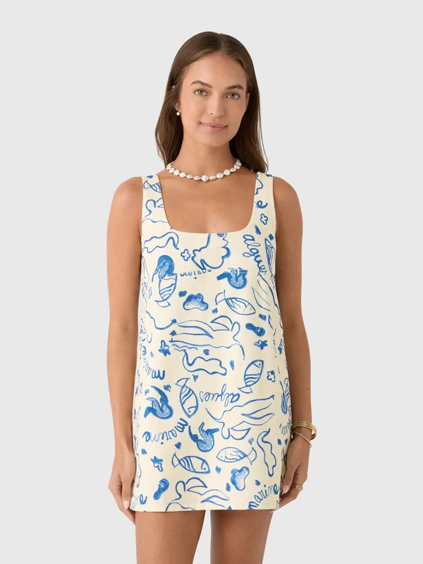 Simon Miller Women's Sahara Denim Dress XS / MARINE PRINT