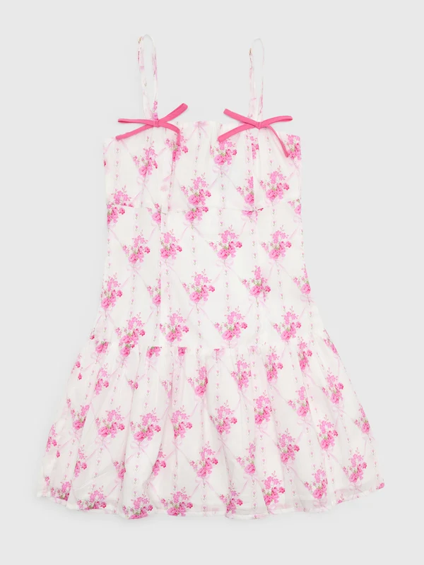 J. Marie Girls' The Hallie Bow Dress M (10) / WHITE