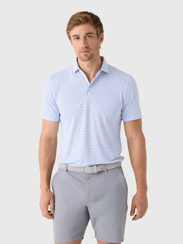 Holderness & Bourne Men's The Granville Polo XXL / HORIZON BLUE & CABERNET