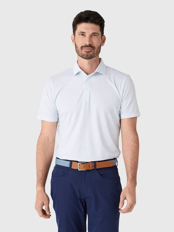 Holderness & Bourne Men's The Cromwell Polo L / CASCADE GREEN/PACIFIC BLUE