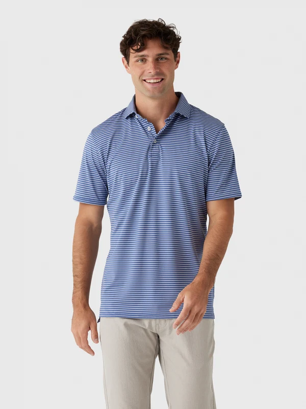 Holderness & Bourne Men's The Dover Polo S / PACIFIC BLUE/WHITE