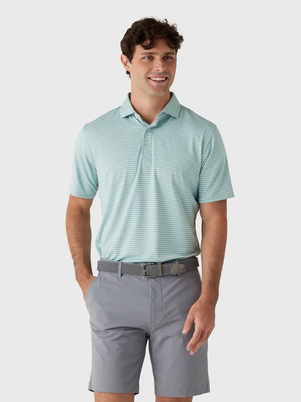 Holderness & Bourne Men's The Dover Polo S / CASCADE GREEN/WHITE