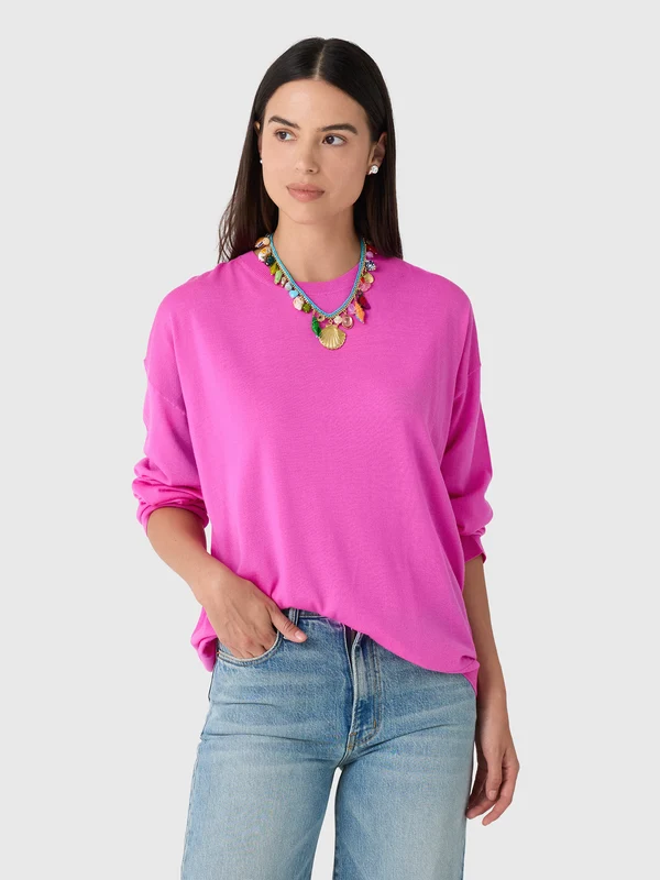 Leset Women's James Oversized Crewneck M / AZALEA