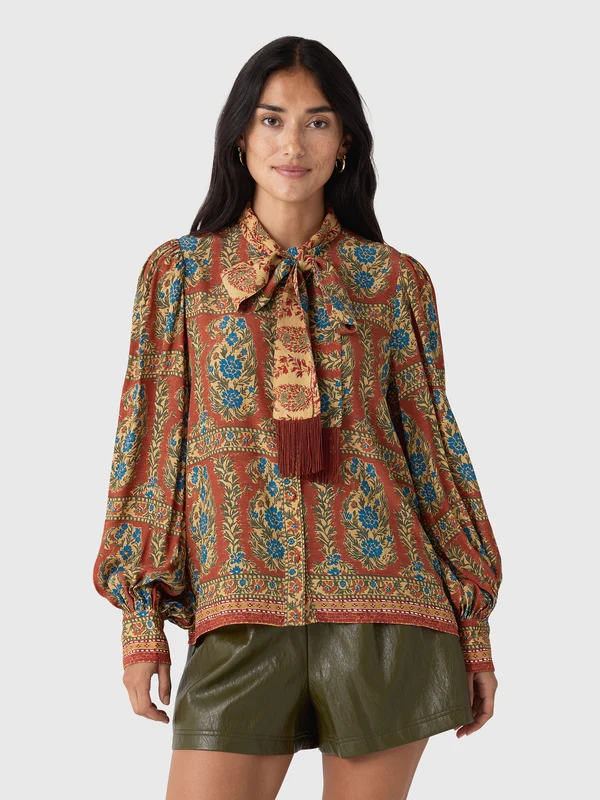 Hunter Bell Women's Karis Blouse S / AMBER GLEN BROWN