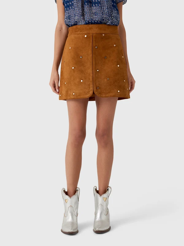 Hunter Bell Women's Dottie Mini Skirt 6 / SADDLE