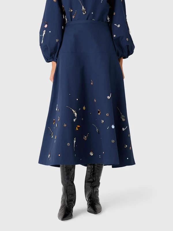Hunter Bell Women's Ida Skirt 4 / ATELIER PLATTER NAVY