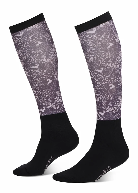 Kerrits Ladies Dual Zone Boot Socks Elderberry Fantasy Fillies / One Size