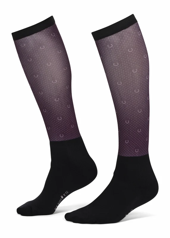 Kerrits Ladies Dual Zone Boot Socks Elderberry Lucky Dots / One Size