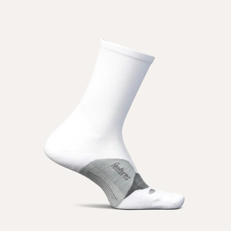 Feetures Elite Light Cushion Mini Crew WHITE / MED