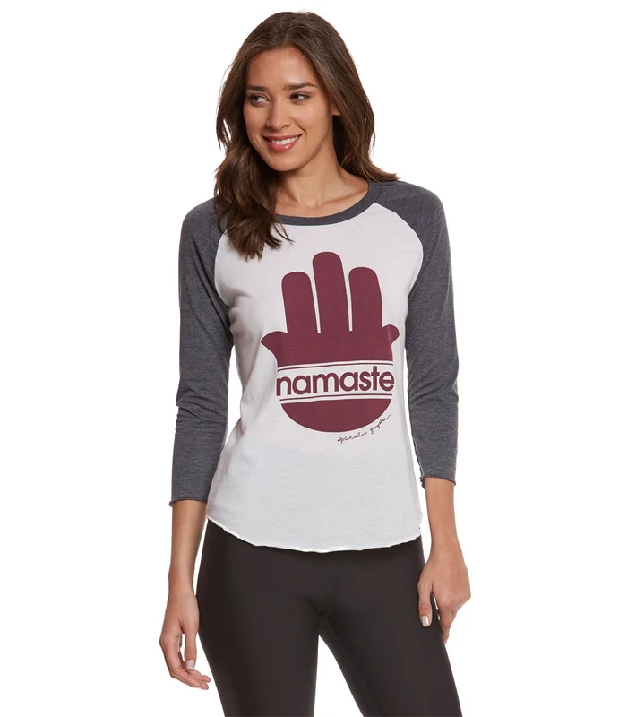 Spiritual Gangster Namaste Stripes Long Sleeve Top Stardust w/ Vintage Black / L