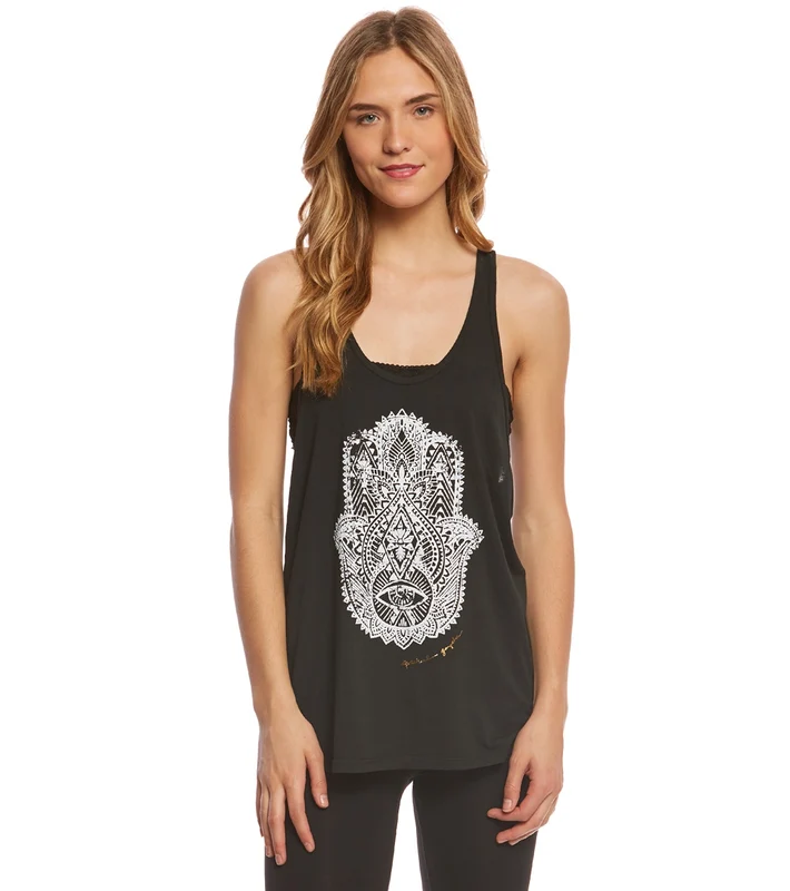 Spiritual Gangster Hamsa Eye Stamp Muscle Tank VintageBlack / L