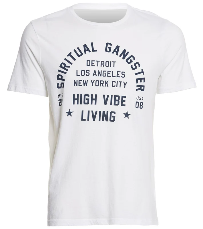 Spiritual Gangster Men's Gangster Cities Tee Pure White / L