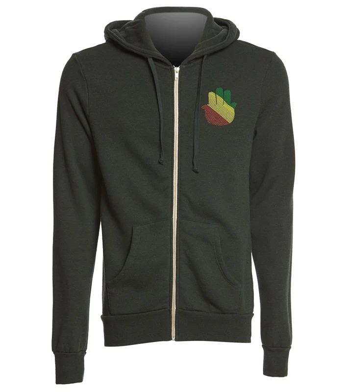 Spiritual Gangster Men's Hamsa Zip Hoodie Army Green / S