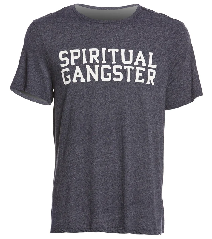 Spiritual Gangster Men's SG Varsity Yoga Tee Indigo / XXL