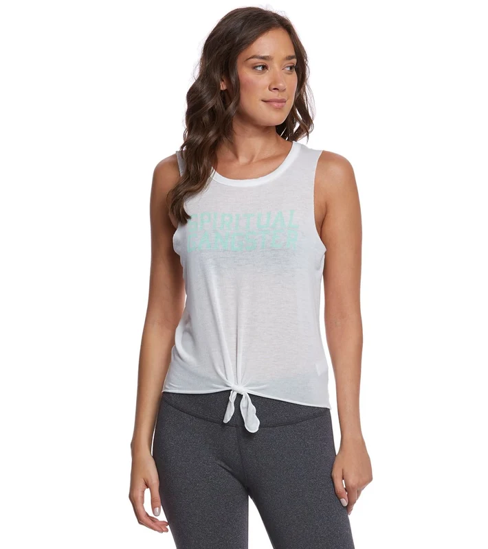 Spiritual Gangster SG Varsity Aloha Yoga Tank Top Cream / L