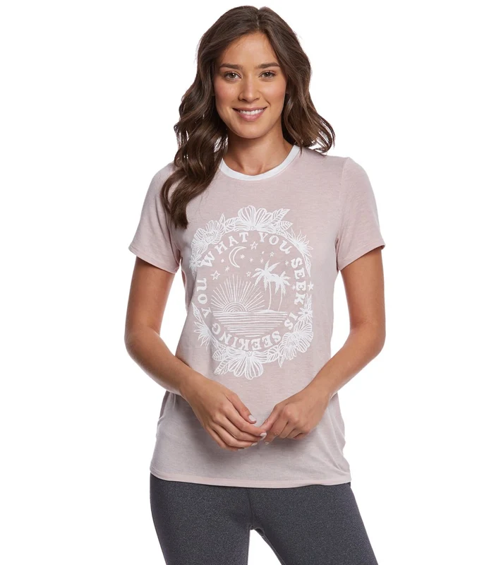 Spiritual Gangster Seeking you Zen Yoga Tee Pink / M