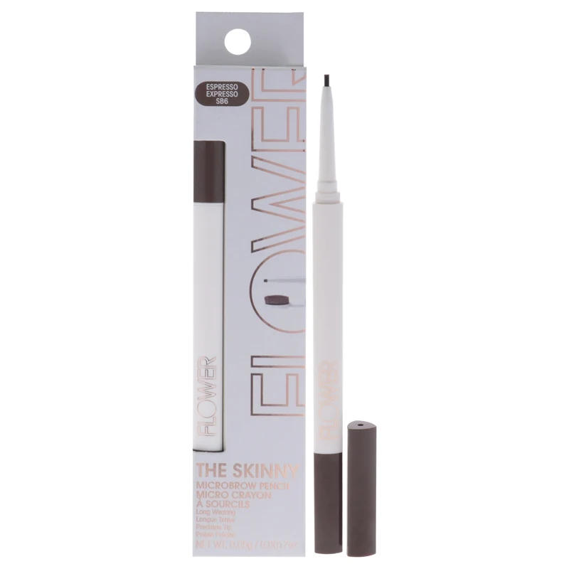 Flower Beauty The Skinny Microbrow Pencil - SB6 Espresso by Flower Beauty for Women - 0.0017 oz Pencil 0.0017 oz