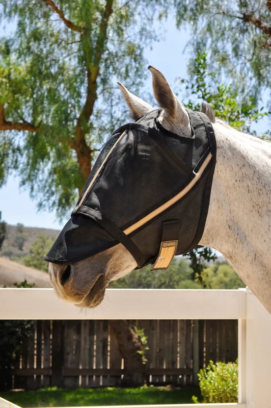 Noble Equestrian Guardsman Fly Mask - No Ear Black / Medium
