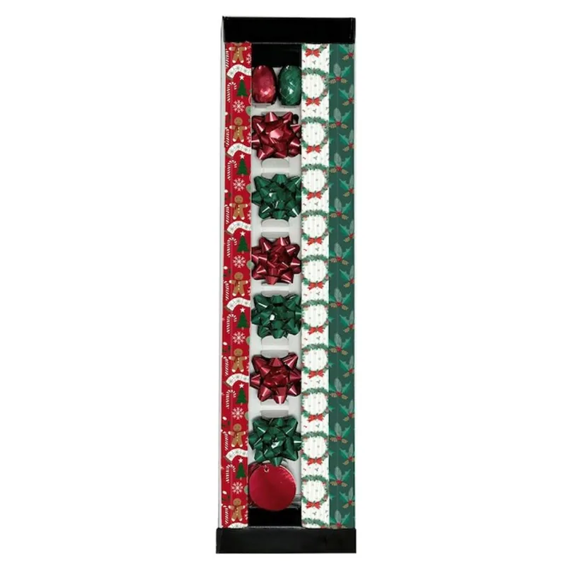 Celebrations BY Landon & Co. Gift Wrap Kit with Bows and Ribbons Red and Green - 17-Piece