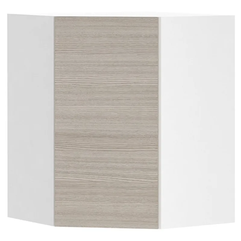 Eklipse Jasper Corner Kitchen Cabinet - Wall Mount - 24-in - Grey and Beige - Melamine
