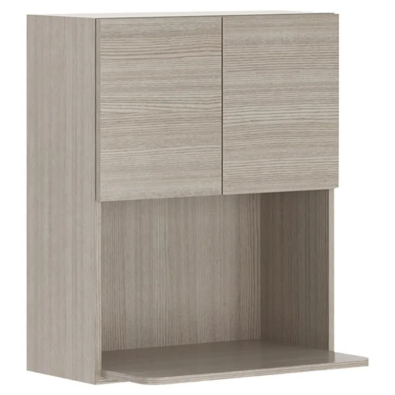 Eklipse Microwave Kitchen Cabinet with 2 Doors - 24-in - Grey Beige