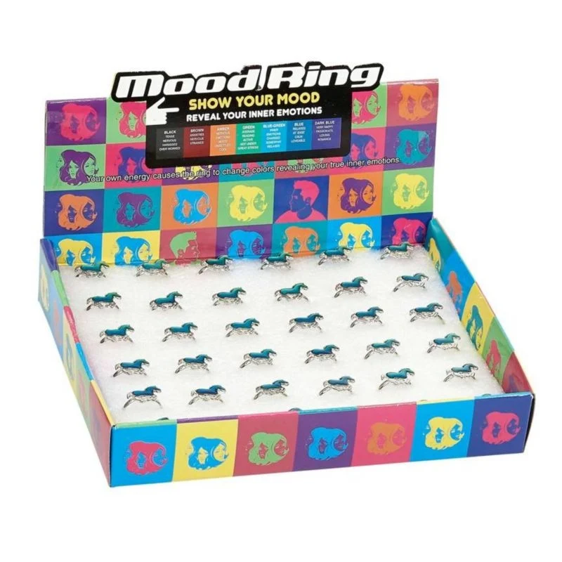 Awst Intftl Galloping Pony Mood Ring Display 36 STD / Adjustable