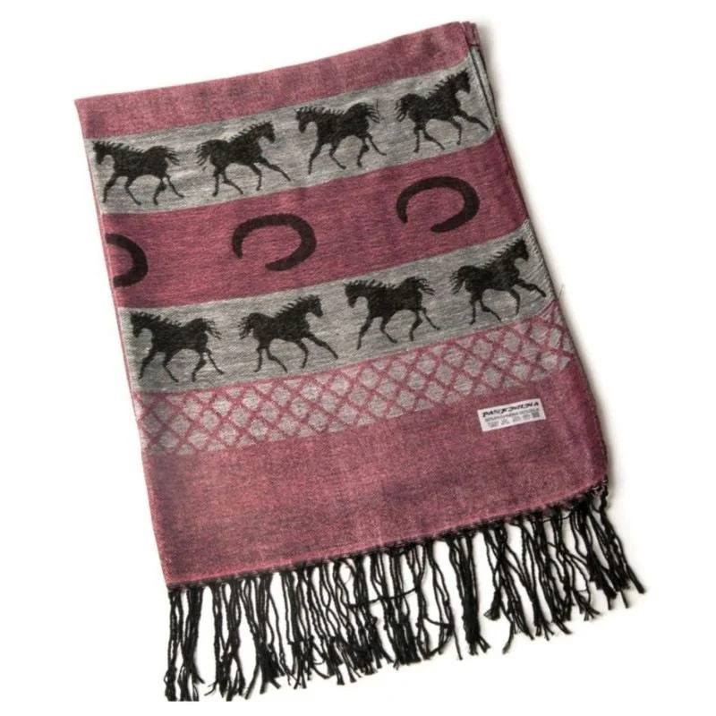 Equestrian Pashmina Scarf Pink