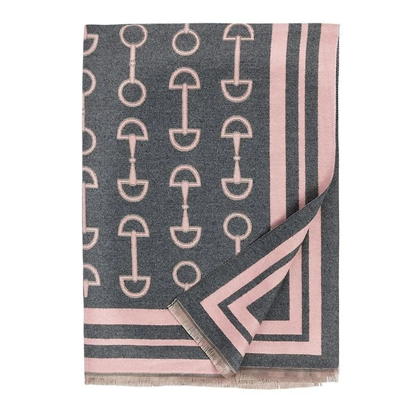 AWST Acrylic Cashmere Snaffle Bit Scarf Grey / 75 x 26.5